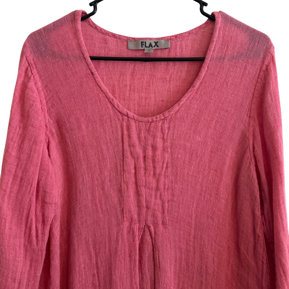 FLAX Pink Linen Tunic Top Small Lagenlook Made in Lithuania - Read Description - Picture 2 of 9